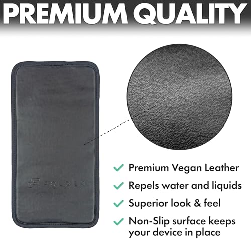 Flight Flap Airplane Phone Holder - Foldable Phone Stand for Plane Travel - color: Vegan Leather, size: Large