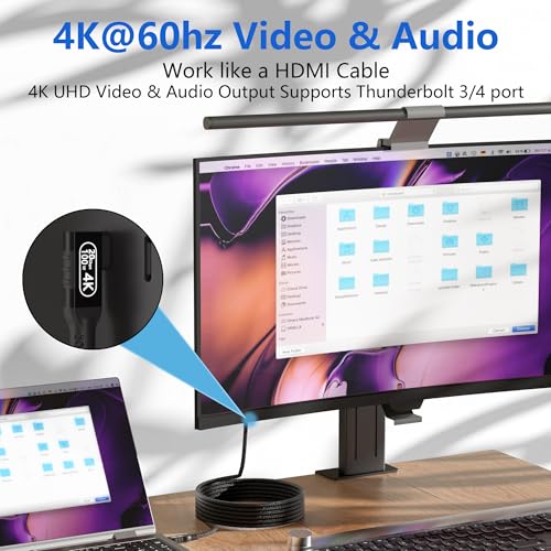 16.5FT USB C to USB C Cable, 20Gbps Data Transfer, 4K 60Hz Video, 100W Fast Charging, Compatible with iPhone 15/16, MacBook Pro, Samsung Galaxy S21/S22/S23 - size: 20Gbps Right Angle cable 16.5ft/5.0m