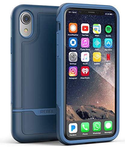 ENCASED iPhone XR Heavy Duty Protective Case [Military Grade] Full-Body Rugged Impact Protection (Rebel Blue) - color: Blue