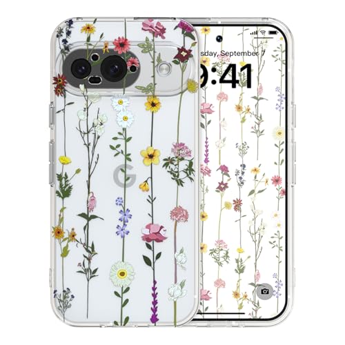 ZTOFERA Floral Case for Google Pixel 9,Cute Flower Pattern Case for Girls Women,Flexible Silicone Protective Slim Shockproof Bumper Phone Cover for Google Pixel 9,Clear - color: Clear, size: for Google Pixel 9