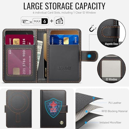 for Magsafe Magnetic Phone Wallet Card Holder, Elegant Black - color: Elegant Black