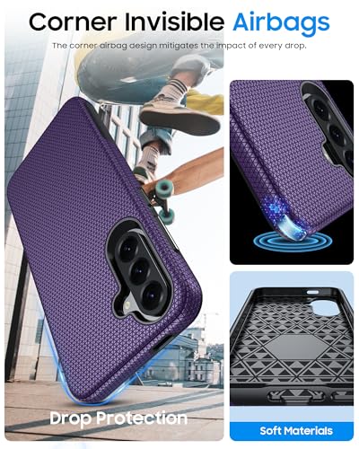 for Galaxy A37 5G Phone Case, Galaxy A36 5G Phone Case, Anti-Slip Textured, 14FT Mili-Grade Drop Protection Tested Samsung A37 5G Case, TPU+PC Dual Layer Shockproof Cover for A56 (Purple) - color: Purple