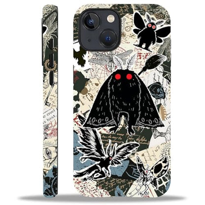 Case for iPhone 14 Plus, Dual Layer Phone Cover, Mothman Collage | Shockproof Hybrid Phone Case, Soft TPU and Hard PC, Durable Anti-Scratch Protection - color: Mothman Collage, size: Iphone 14 Plus
