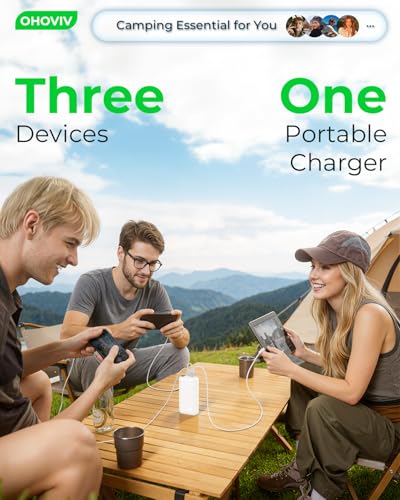 OHOVIV Portable Charger Power Bank 50000mAh,PD 22.5W Battery Pack - color: Pure White