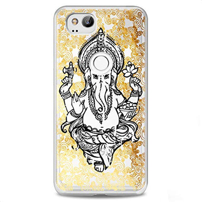 TPU Case Compatible for Google Pixel 9 8 Pro 7a 6a 5a XL 4a 5G 2 XL 3 XL 3a Hilarious Lotus Black Ganesha Indian Slim fit Hinduism Soft Design Clear Cute Elephant Flexible Silicone Print - color: Ganesha Print