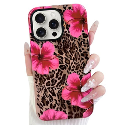 Lovmooful for iPhone 12 Pro Max Case Cute Flower Leopard-Hibiscus | Compatible for iPhone 12 Pro Max Case,Aesthetic,Hibiscus,Floral,2 in 1,for Women Girls,Soft TPU+PC,Shockproof,Protective - size: iPhone 12 Pro Max