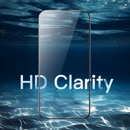 JETech Full-Coverage Screen Protector for iPhone 16, 3-Pack | Black Edge Tempered Glass, Easy Installation Tool, HD Clear, Case-Friendly - size: iPhone 16