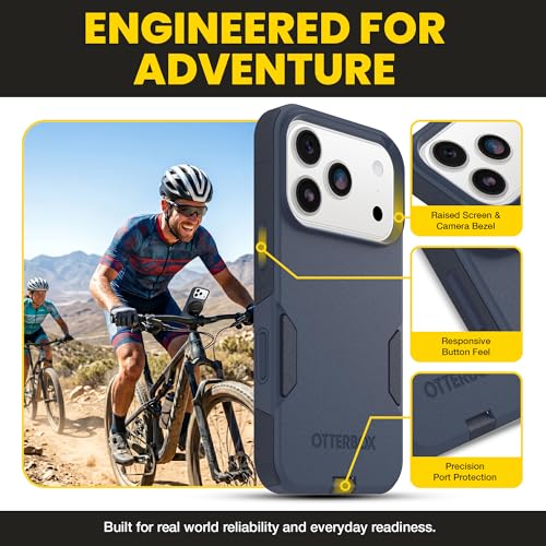 OtterBox iPhone 17 Pro – Commuter Series Slim MagSafe Case - Blue Sentiment | 3X MIL Drop Protection - Dual-Layer - Pocket-Friendly - Camera Control - Raised Edges - Port Covers - Non-Retail Packaging - color: Blue Sentiment