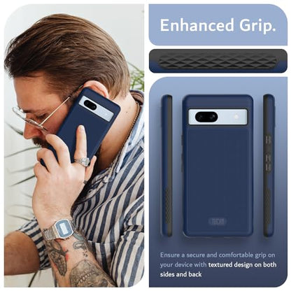 TUDIA MergeGrip [Dual Layer] Google Pixel 7a Case (2023), [Military Grade Drop Tested] Raised Edge for Screen&Camera Protection Slim Tough Heavy Duty 7A Phone Cases Cover - Indigo Blue - color: Indigo Blue, size: Standard Pixel 7a