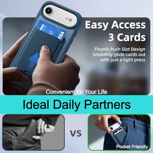 Magnetic for iPhone Air Wallet Case, Deep Blue - color: Deep Blue, size: iPhone Air