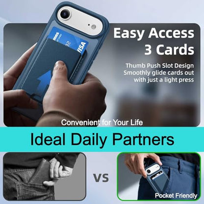 Magnetic for iPhone Air Wallet Case, Deep Blue - color: Deep Blue, size: iPhone Air
