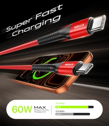 USB to USB C Cable 3A Fast Charging 3FT USB A to USB C Cable for CarPlay - color: Red, size: 3FT, style: USB C to USB C