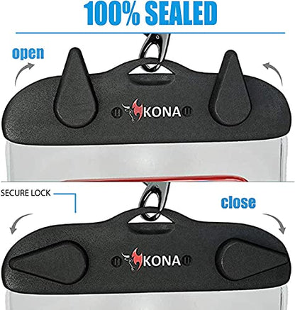 Kona Submariner Floating Waterproof Case - Universal Phone Pouch Compatible for iPhone 14 13 12 Pro Max XS Plus Samsung Galaxy S22 Cell Phones Up to 7.5", IPX8 Cellphone Dry Bag for Vacations - 2 Pack - color: Floating 2 Pack