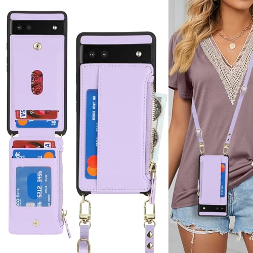 Cavor Compatible with Google Pixel 6a Case Wallet, Purple - color: Purple, size: Google Pixel 6a