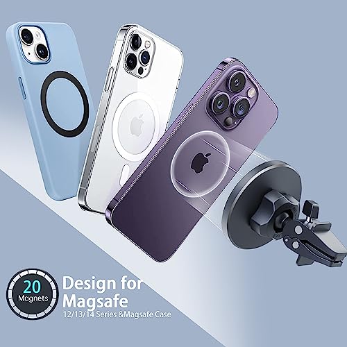 Car Vent Phone Mount - Magnetic Phone Holder for Car, Very Strong Magnet, Upgrade Adjustable Screw AC Mount, Compatible with MagSafe, iPhone, Galaxy, Pixel & Other Smartphones, 360 Rotation - color: Adjustable Screw
