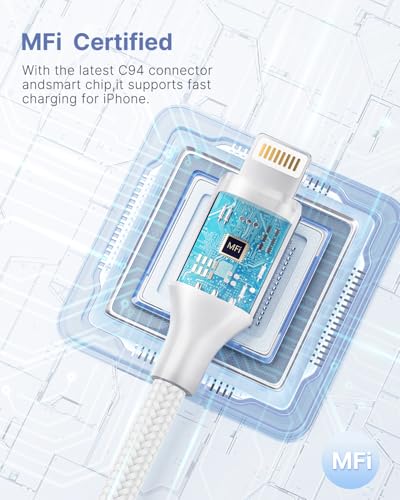 Aioneus iPhone Charger【3Pack 1ft】 MFi Certified USB A to Lightning Cable