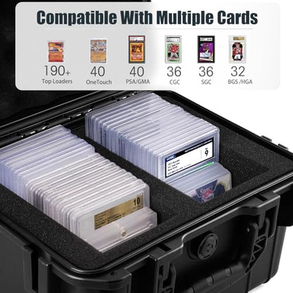 QINGUANG Graded Card Storage Box, Card Case with 4 Foam Dividers - size: 2 Rows standard