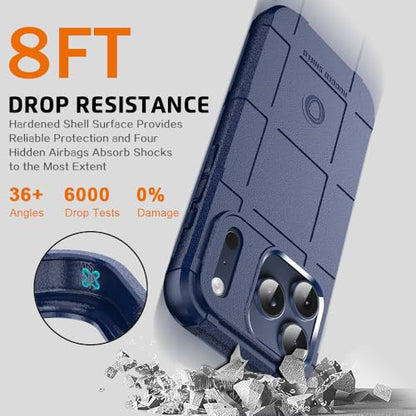 Rugged Shield Case for iPhone 17 Pro (6.3"), 8ft Military Drop Proof, Wear Resistant Tactical Cover, Navy Blue - color: Navy Blue, size: iPhone 17 Pro