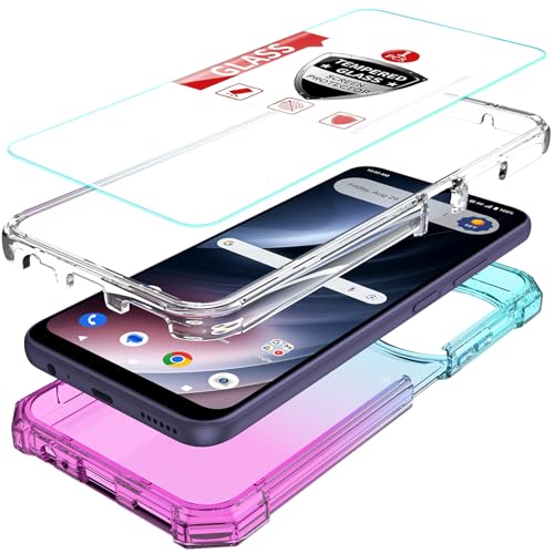 DpS for Cricket Icon Plus 2026/AT&T Verge 2 Case 3-in-1, Icon Plus 2026/Verge 2 with Screen Protector, Dual-Layer Full Body Protection,Hard PC Bumper&Silicone Back Military Grade Cover. (Rainbow) - color: A_Rainbow