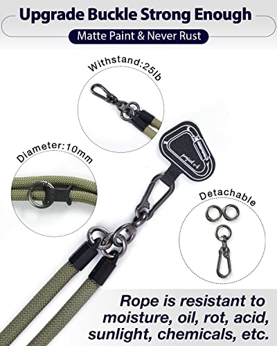 Cell Phone Lanyard ×1, Tether Tab ×2, Universal Adjustable Phone Strap, Crossbody, Neck Phone Lanyard, Rope Strap - color: Green