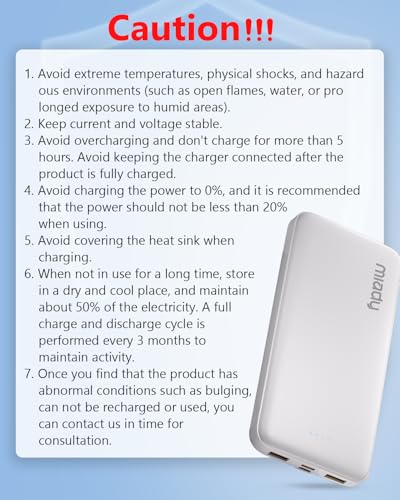 Miady 2-Pack Portable Charger, Slim 10000mAh Power Bank Dark Black+White - color: Black+White