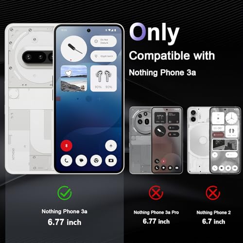 Case for Nothing Phone 3a, Military Grade Drop Protection Phone Case, Yellowing Resistant, Anti-Scratch Hard PC Back, Shockproof Hard Ultra-Thin Protective Cover, Clear - size: Nothing Phone 3a