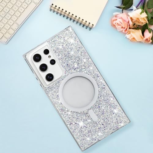 Bonoma for Samsung Galaxy S22 Ultra Case Sparkly Glitter Bling Back -Crystal - color: Glitter Crystal, size: Samsung Galaxy S22 Ultra