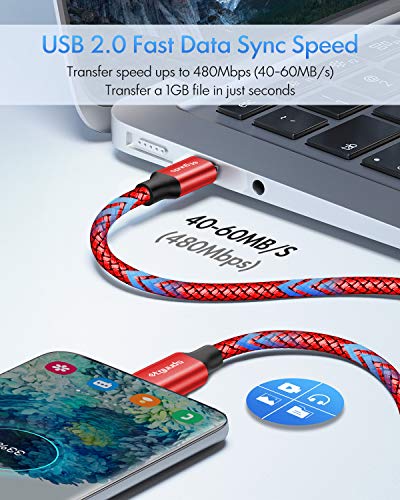 etguuds USB C to USB C Cable 4ft, 2-Pack 60W C to C Cable Fast Charging - color: Red, size: 4ft
