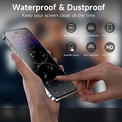 3 Pack for Privacy Screen Protector for iPhone 15/15 Pro - size: 15 Pro