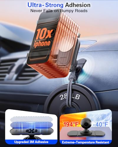 pop-tech Car Phone Mount for Socket Grip, Bendable Adhesive Dashboard Base