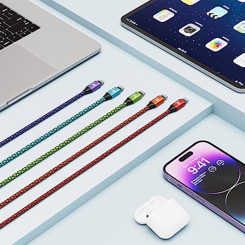 iPhone Charger 5Pack 10FT Apple MFi Certified Fast Lightning Cable