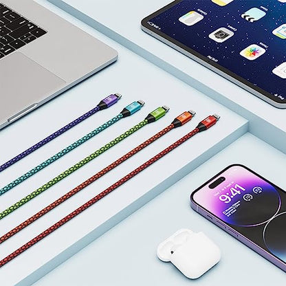 iPhone Charger 5Pack 10FT Apple MFi Certified Fast Lightning Cable