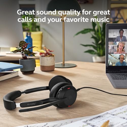Jabra Evolve2 50 Wired Dual-Ear Headset with Noise-Cancelling Mic, Black - style: All Platforms, Dual Ear 2