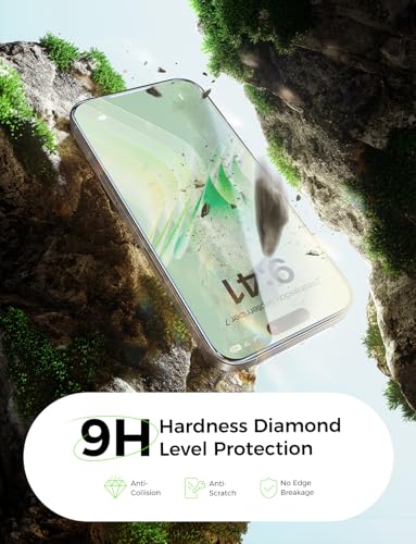 MAGIC JOHN 2 PACK for iPhone 16 Pro Max (6.9") Eye Protection Screen Protector, HD Clear, Auto Dust-Elimination, 9H Tempered Glass & Scratch Resistance, Full Edge Coverage - size: iPhone 16 Pro max