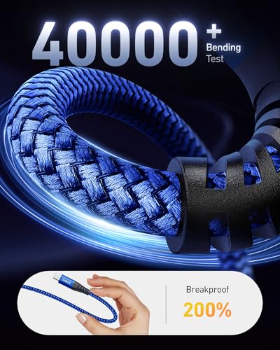 USB C to USB C Cable 60W [2Pack 3FT], USB C Fast Charging Cable for Car - color: Blue, size: 3FT, style: USB C to USB C