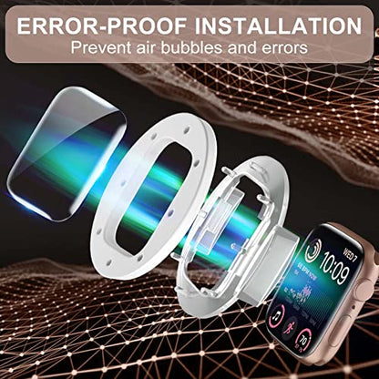 for Apple Watch Screen Protector 40mm SE Series 6/5/4, Tempered Glass 𝐇𝐢𝐝𝐞 𝐒𝐜𝐫𝐚𝐭𝐜𝐡𝐞𝐬 Full Coverage Bubble Free HD Film for iWatch 40mm Accessories - 2 Pack - size: 40mm