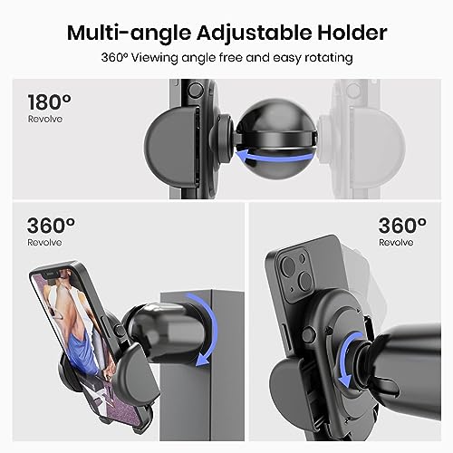 MiiKARE Dual Magnetic Gym Phone Holder Mount for MagSafe, Black - color: Black