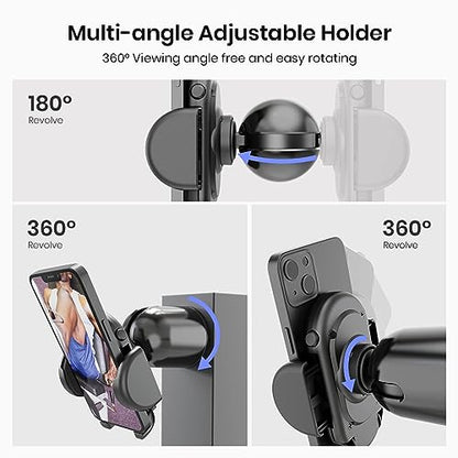 MiiKARE Dual Magnetic Gym Phone Holder Mount for MagSafe, Black - color: Black
