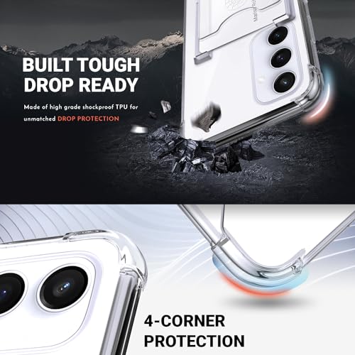 Shields Up for Samsung Galaxy S23 FE Case with Card Holder Stand, Clear - color: Clear, size: Galaxy S23 FE