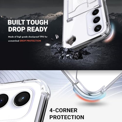 Shields Up for Samsung Galaxy S23 FE Case with Card Holder Stand, Clear - color: Clear, size: Galaxy S23 FE