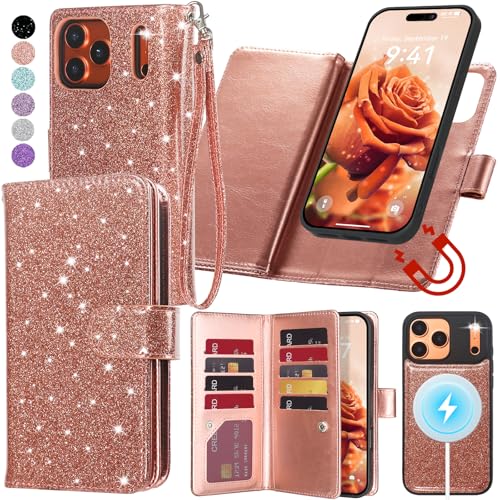 Varikke Wallet Case for iPhone 17 Pro Compatible with Magsafe, Rose Gold - color: (Compatible with MagSafe) Rose Gold, size: iPhone 17 Pro 6.3"