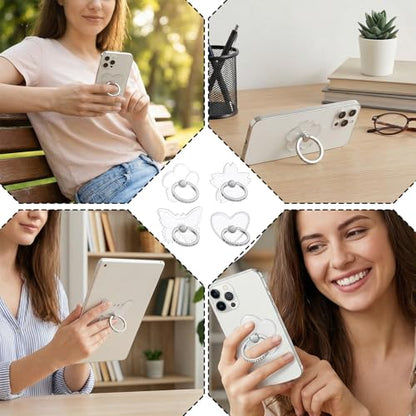 4 PCS Transparent Phone Ring Grip Clear Phone Ring Holder Grip - style: A