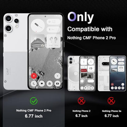 Case for Nothing CMF Phone 2 Pro, Military Grade Drop Protection Phone Case, Yellowing Resistant, Anti-Scratch Hard PC Back, Shockproof Hard Ultra-Thin Protective Cover, Clear - size: Nothing CMF Phone 2 Pro