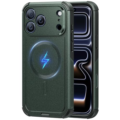 ESR for iPhone 17 Pro Max Case, for MagSafe, Rugged, Olive Green | 7X Military-Grade Drop Protection, Magnetic Phone Case, Shock-Absorbing Rugged Cover, Dustproof Port Cover, Secure Grip - color: Green, size: iPhone 17 Pro Max 6.9 inch