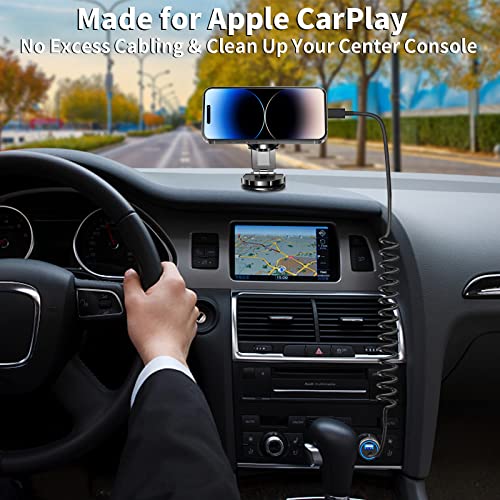 Apple MFi Certified iPhone Car Charger Fast Charging + 6FT Lightning Cable - color: Pure White