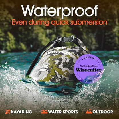 Earth Pak Waterproof Dry Bag - Roll Top Waterproof Backpack Sack Keeps Gear Dry for Kayak with Waterproof Phone Case - color: Camo, size: 10L