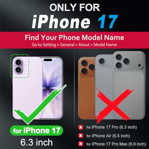 SHIELDON Genuine Leather Case Wallet for iPhone 17 6.3" 2025, Retro Red | Flip Magnetic Cover, RFID Blocking, Credit Card Holder, Kickstand, Book Design, Full Protection, Shockproof Phone Shell - color: Retro Red