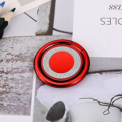 Cell Phone Ring Holder Finger Kickstand Turns 360° Degrees & 180° Degrees Adjustable to Fit Your Needs Helps Stabilize Phone for Selfies iPhone Stand Phone Grip Circle Bling 52014 (Red) - color: Red
