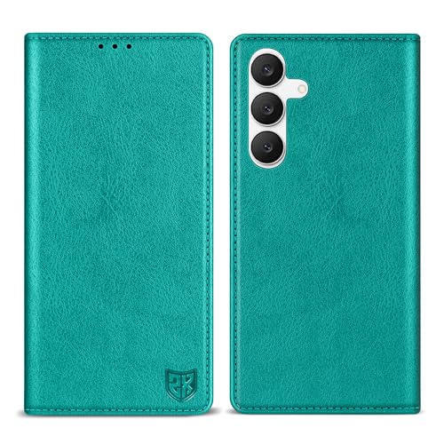 ZZXX for Samsung Galaxy S25 FE Wallet Case with [RFID Blocking] Card Slot Stand Strong Magnetic PU Leather Flip Fold Protective Phone Case for Samsung Galaxy S25 FE Case Wallet(Lake Blue-6.7 inch) - color: Lake Blue