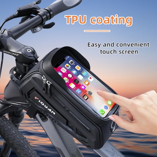 Yi Dong Waterproof Bike Phone Bag, Front Frame Pouch with Touchscreen | Secure Top Tube Storage, Fits Phones Under 8" – Ride Safe